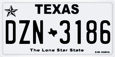 TX license plate DZN3186
