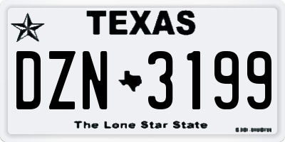 TX license plate DZN3199