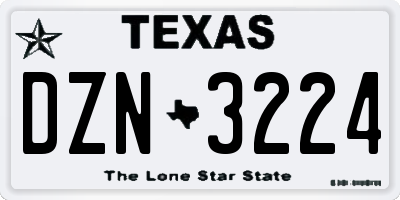 TX license plate DZN3224
