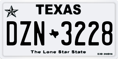 TX license plate DZN3228