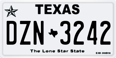 TX license plate DZN3242