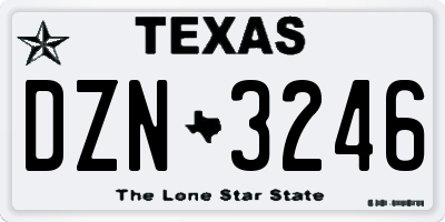 TX license plate DZN3246