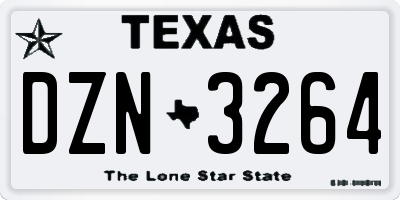 TX license plate DZN3264