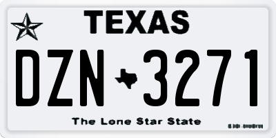 TX license plate DZN3271