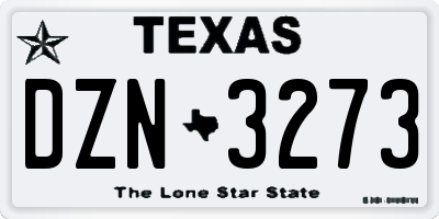 TX license plate DZN3273