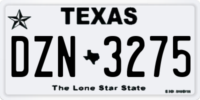 TX license plate DZN3275