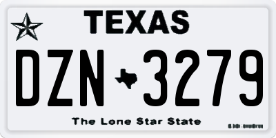 TX license plate DZN3279