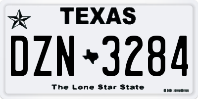 TX license plate DZN3284