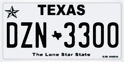 TX license plate DZN3300