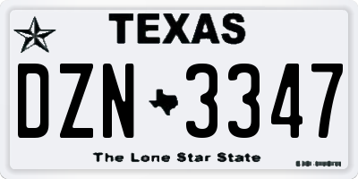 TX license plate DZN3347