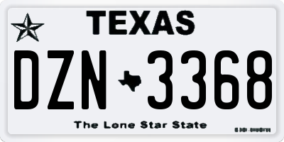 TX license plate DZN3368