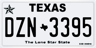 TX license plate DZN3395