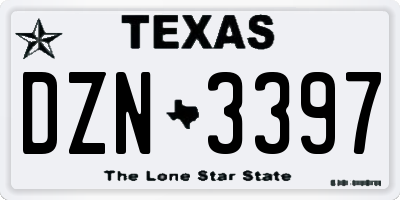 TX license plate DZN3397
