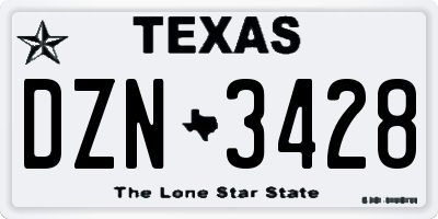 TX license plate DZN3428