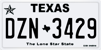 TX license plate DZN3429