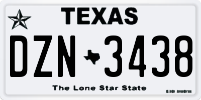 TX license plate DZN3438