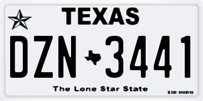 TX license plate DZN3441