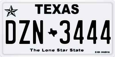 TX license plate DZN3444