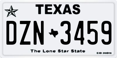 TX license plate DZN3459