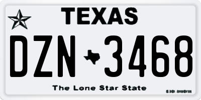 TX license plate DZN3468
