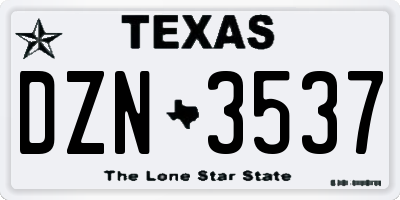 TX license plate DZN3537