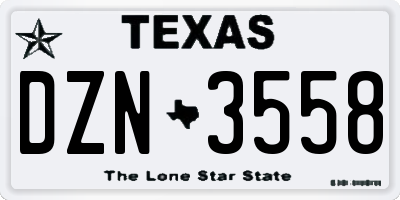 TX license plate DZN3558