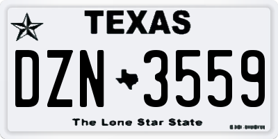 TX license plate DZN3559