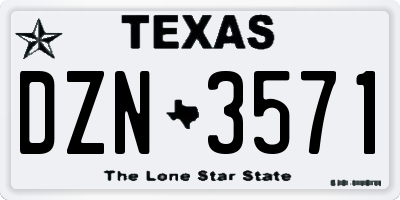 TX license plate DZN3571