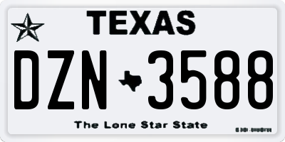 TX license plate DZN3588