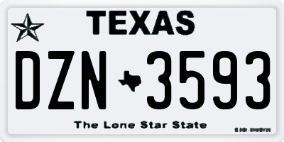 TX license plate DZN3593