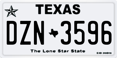 TX license plate DZN3596