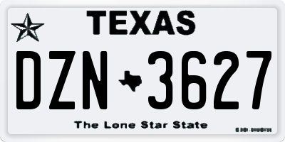 TX license plate DZN3627