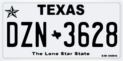 TX license plate DZN3628