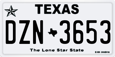 TX license plate DZN3653