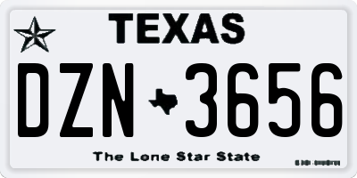TX license plate DZN3656