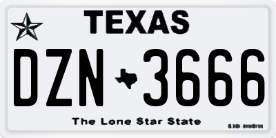 TX license plate DZN3666