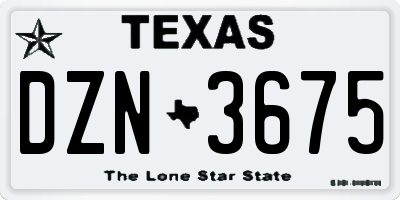TX license plate DZN3675