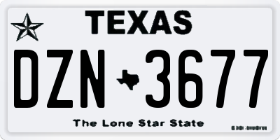 TX license plate DZN3677