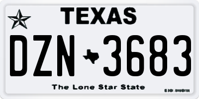 TX license plate DZN3683