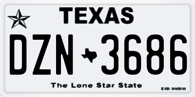 TX license plate DZN3686