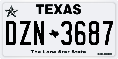 TX license plate DZN3687