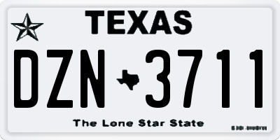TX license plate DZN3711