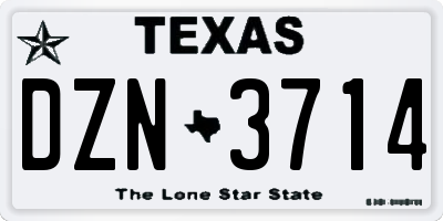 TX license plate DZN3714