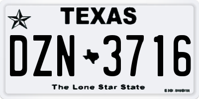 TX license plate DZN3716