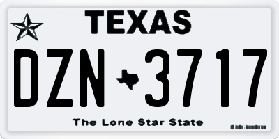 TX license plate DZN3717