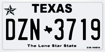 TX license plate DZN3719