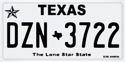 TX license plate DZN3722