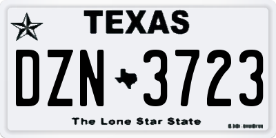 TX license plate DZN3723
