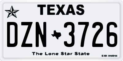 TX license plate DZN3726