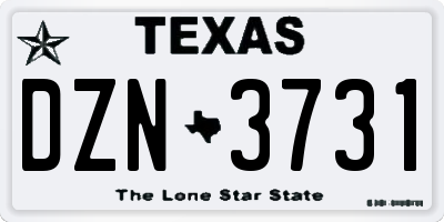 TX license plate DZN3731